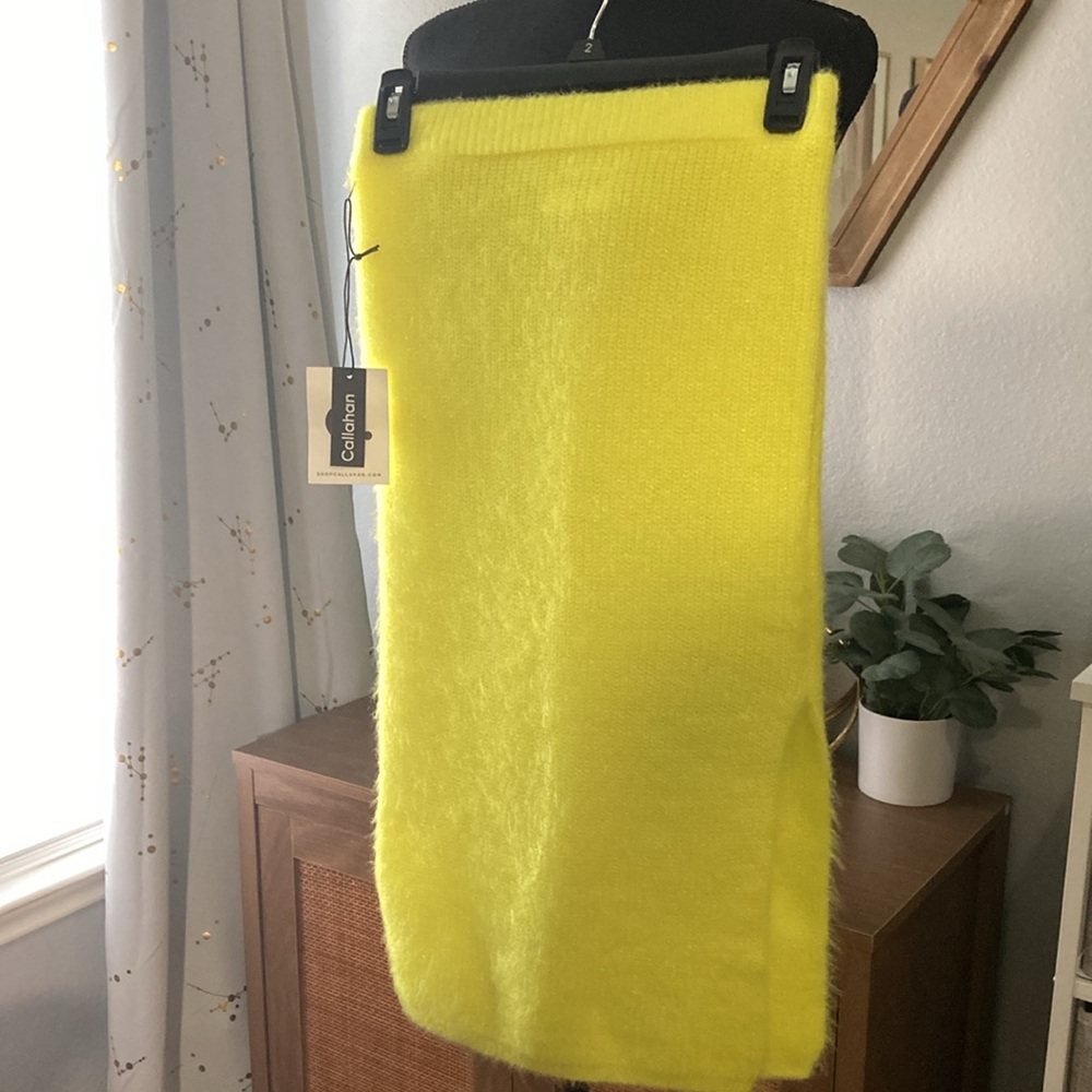 NWT Callahan Knit Skirt Yellow US size small. LA based designer.